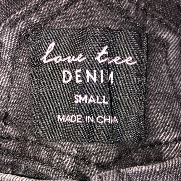 Black Distressed Short Jean Overalls - Picture 6 of 6